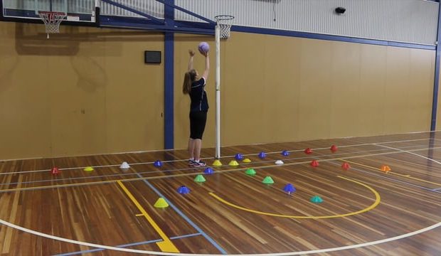 Netball coaching drill starfish goaling