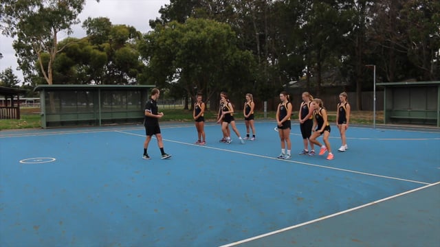 Body dodge relay race drill netball coaching video