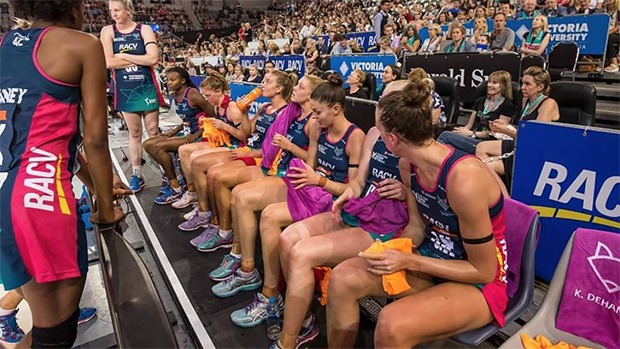 Melbourne Vixens netball bench Instagram
