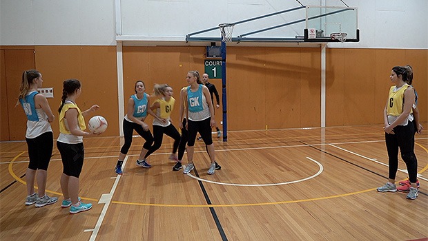Netball goal circle penalty backspace screen