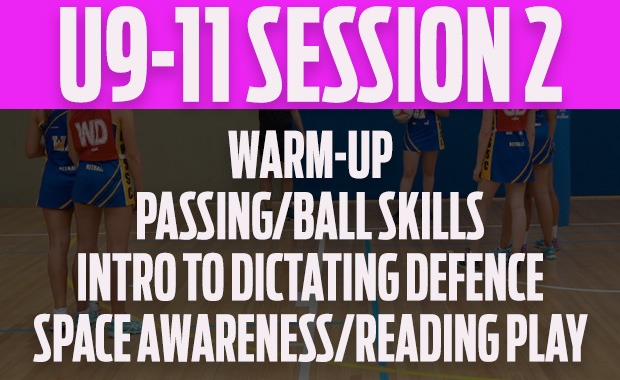 Under 9 Under 11 netball training session
