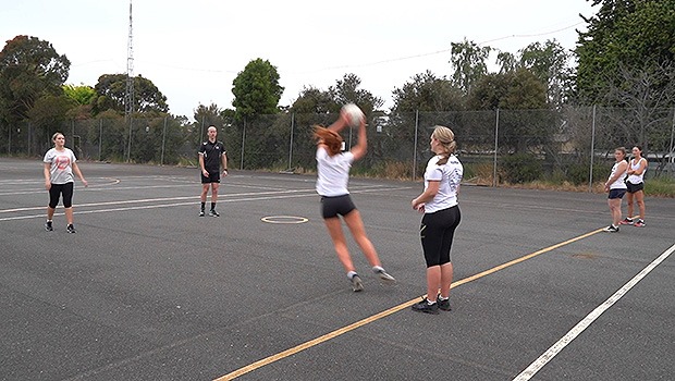 Cut it off drop it short rip it in netball intercept drill