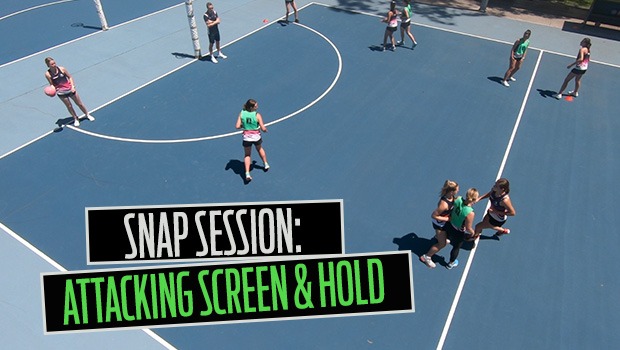 Netball session screen hold goaler