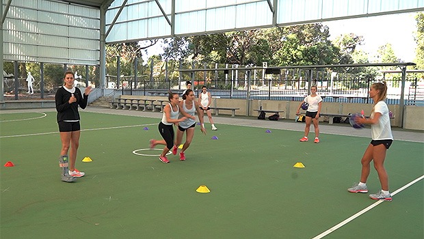 Kate Eddy netball drill Hard Yakka
