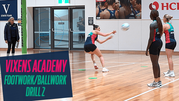 Melbourne Vixens footwork drill academy netball
